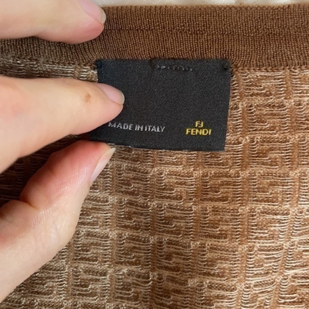 Fendi Cashmere Silk Zucca Cardigan Sweater Monogram “FF” - Picture 4 of 14